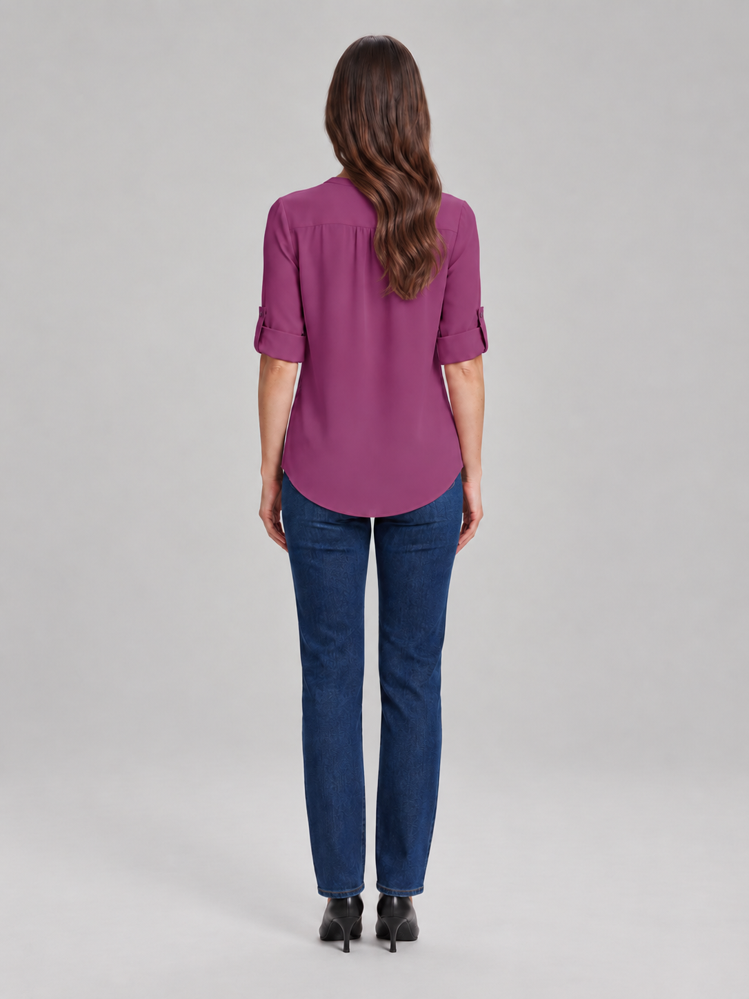 Caroline Zip-Neck Blouse - Clara & Vivian