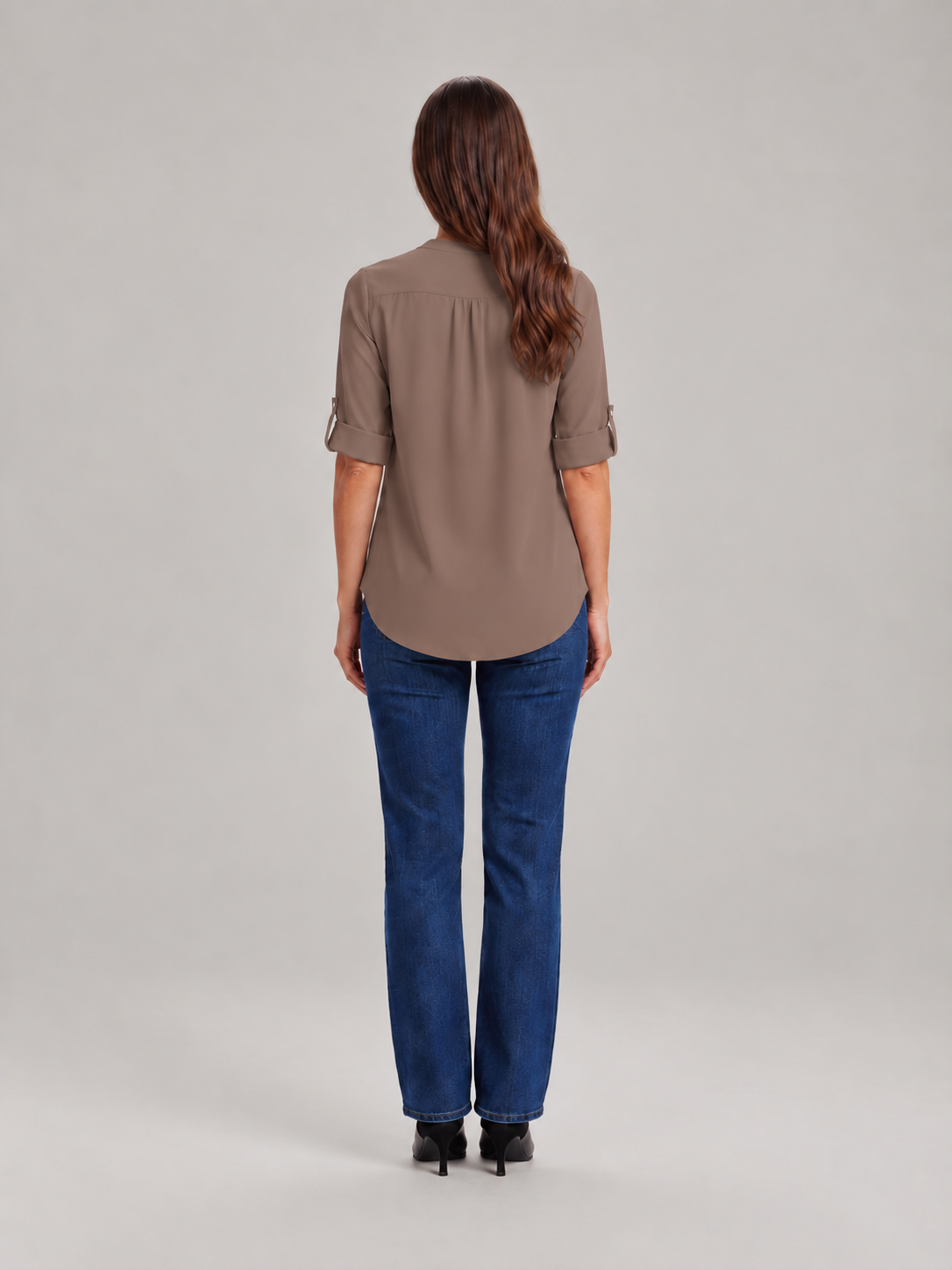 Caroline Zip-Neck Blouse - Clara & Vivian
