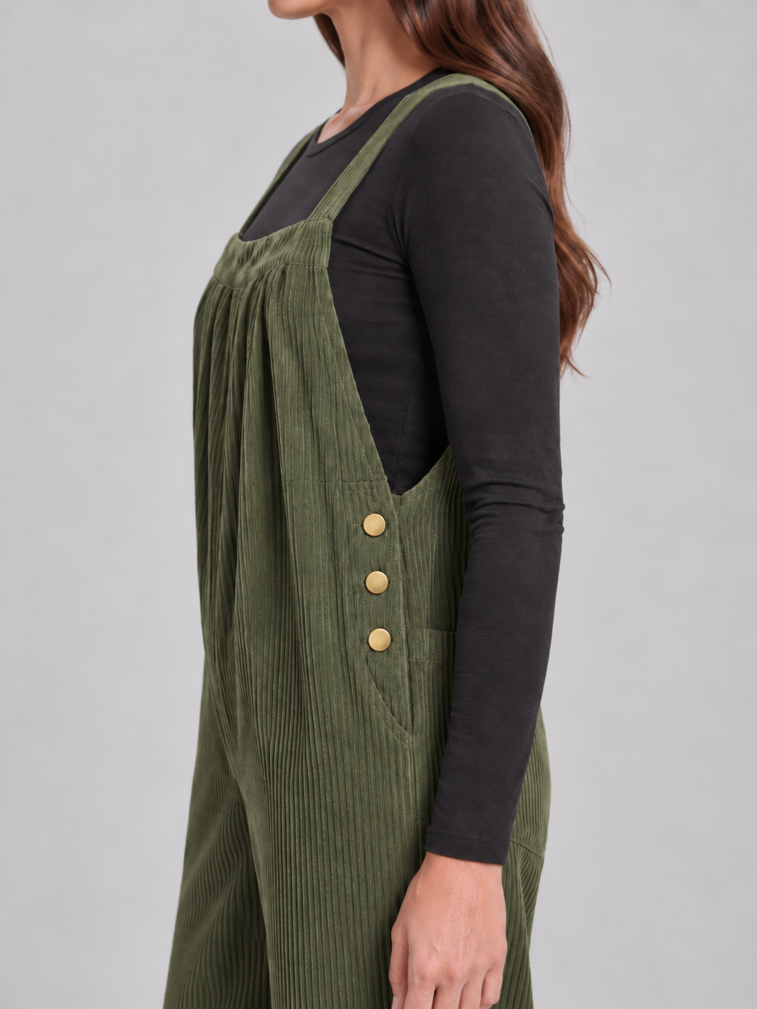 Ruime ribfluwelen tuinbroek voor dames – Wendy