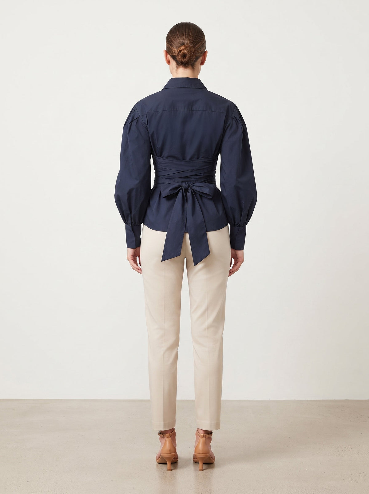 Victoria Tie-Waist Peplum Blouse - Clara & Vivian