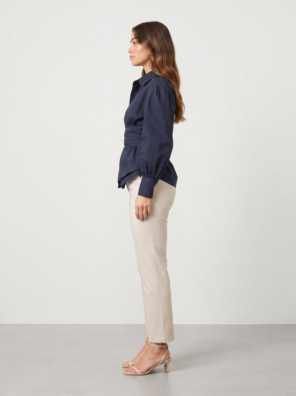 Victoria Tie-Waist Peplum Blouse - Clara & Vivian