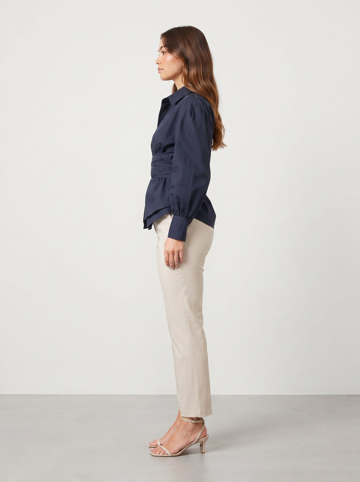 Victoria Tie-Waist Peplum Blouse - Clara & Vivian