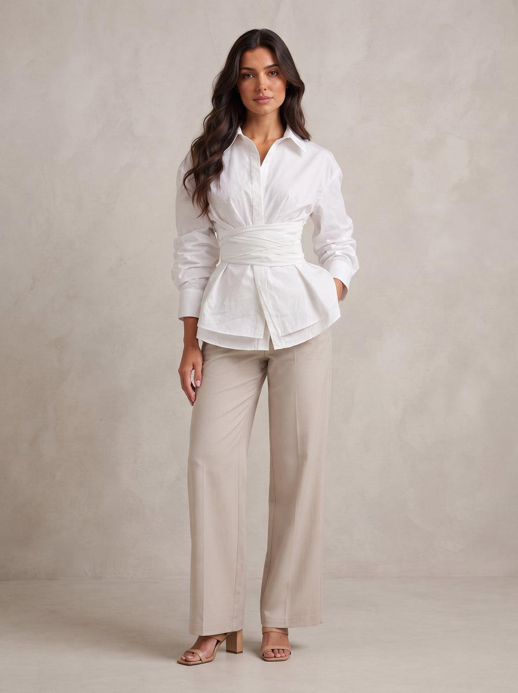 Victoria Tie-Waist Peplum Blouse - Clara & Vivian