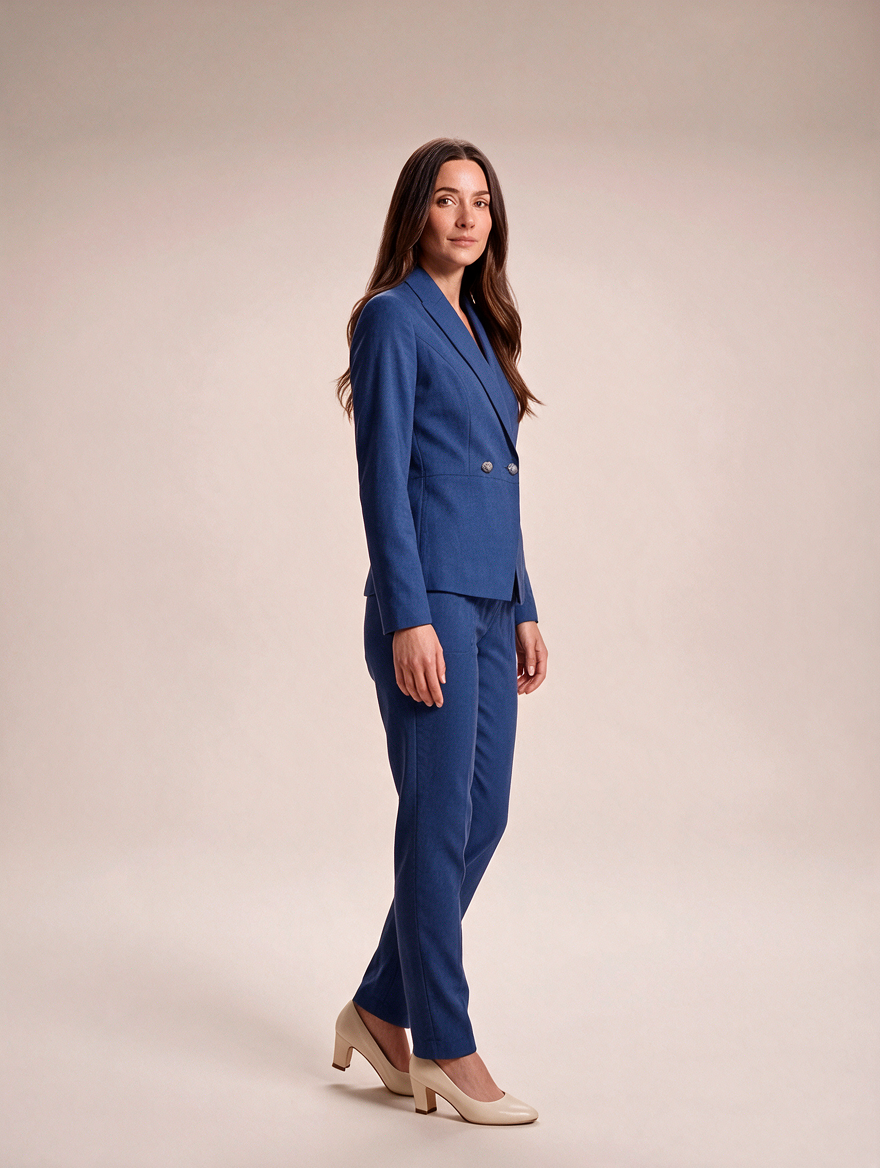 Getailleerd pak met dubbelrijige blazer voor dames – Ilaria