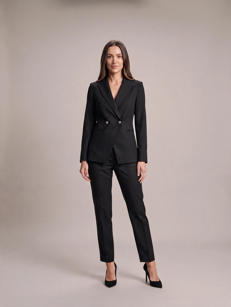 Getailleerd pak met dubbelrijige blazer voor dames – Ilaria