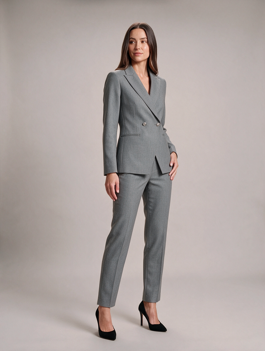 Getailleerd pak met dubbelrijige blazer voor dames – Ilaria