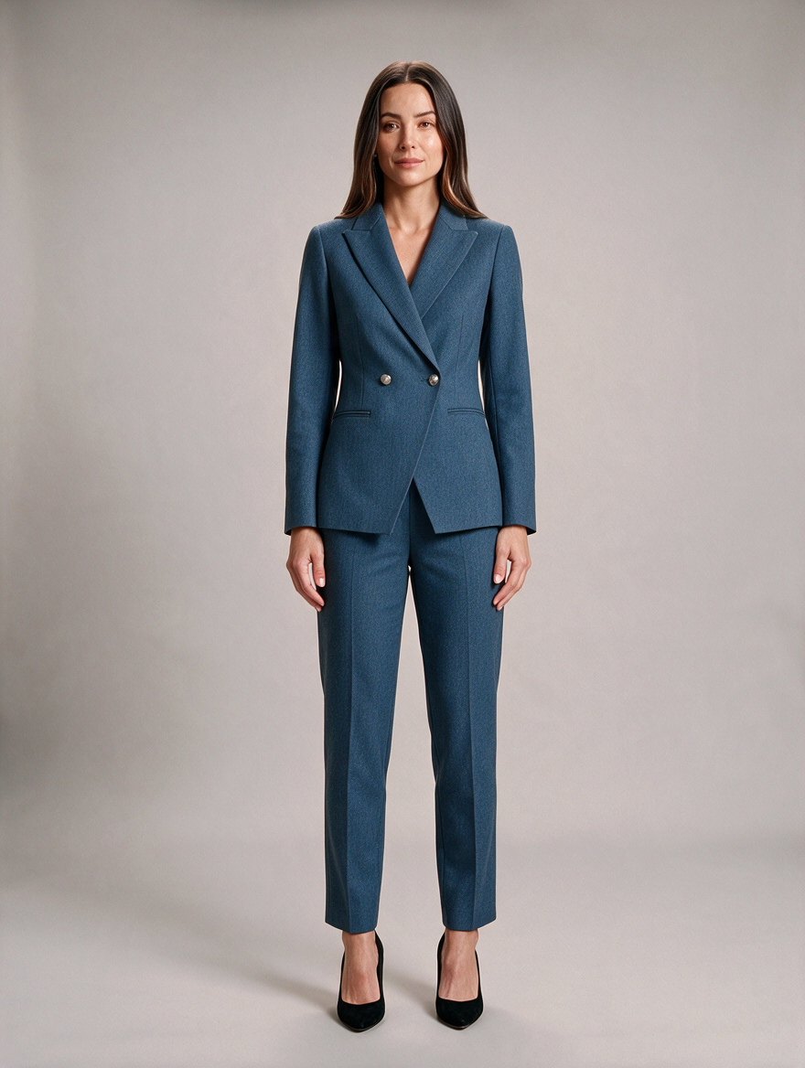 Getailleerd pak met dubbelrijige blazer voor dames – Ilaria