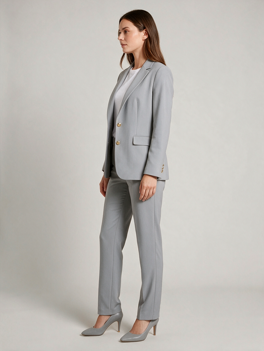 Getailleerd pak met rechte broek voor dames – Ravena