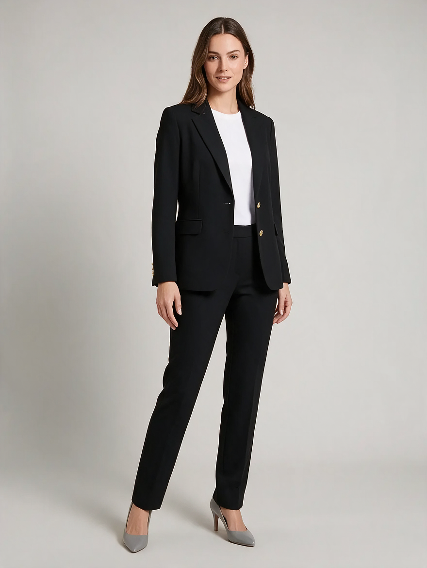 Getailleerd pak met rechte broek voor dames – Ravena