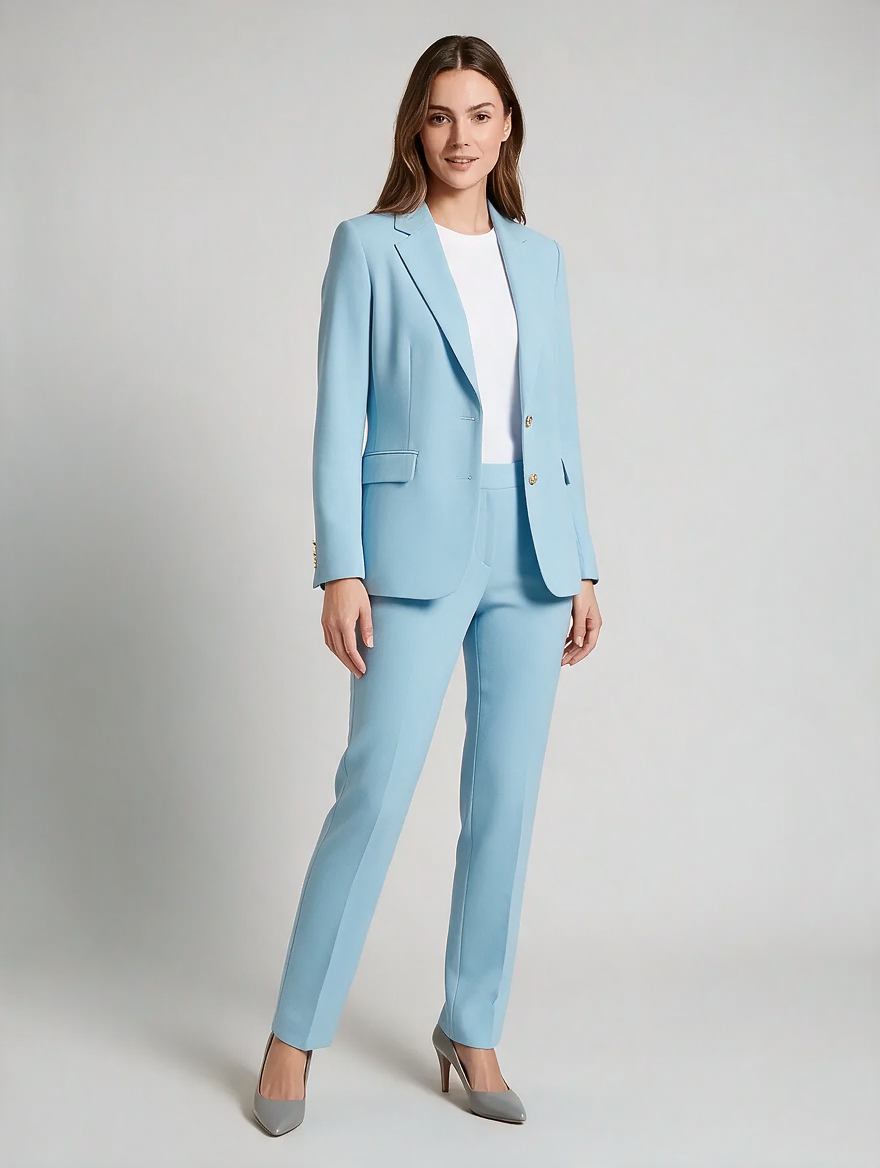 Getailleerd pak met rechte broek voor dames – Ravena