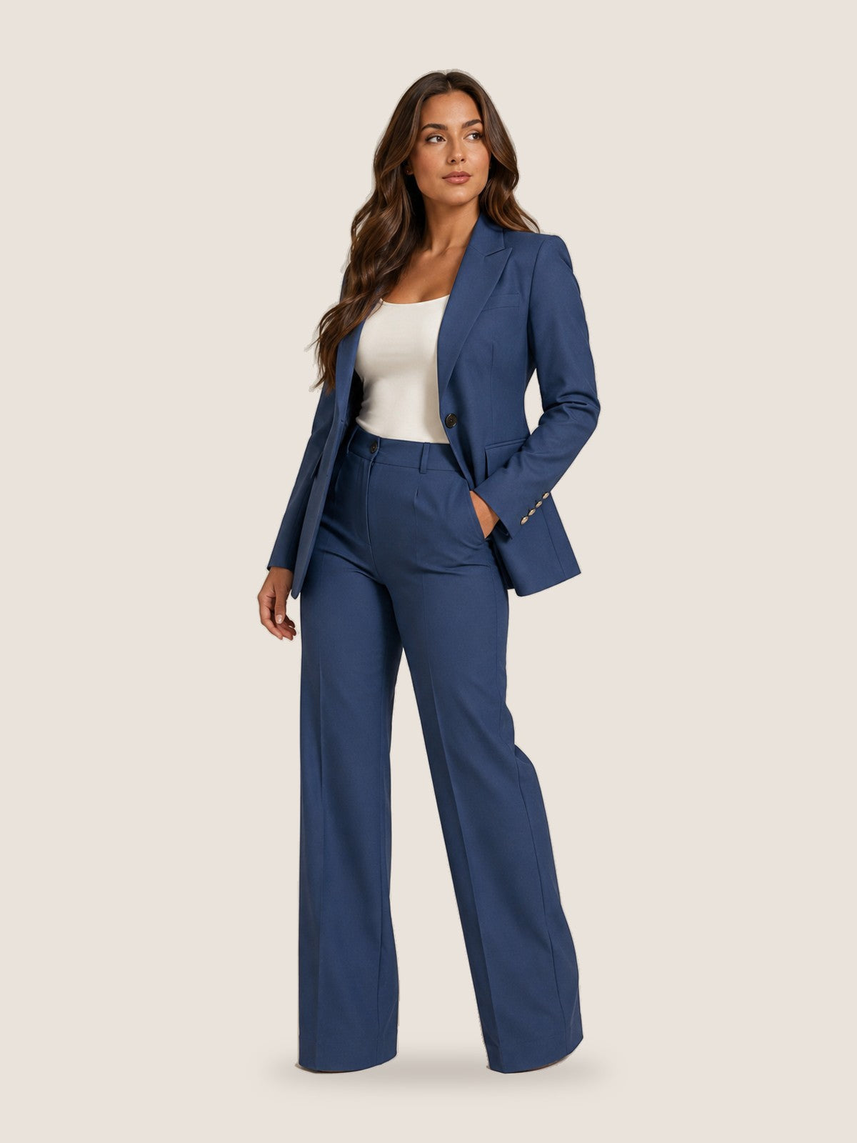 Getailleerd blazerpak met rechte broek voor dames – Nadine
