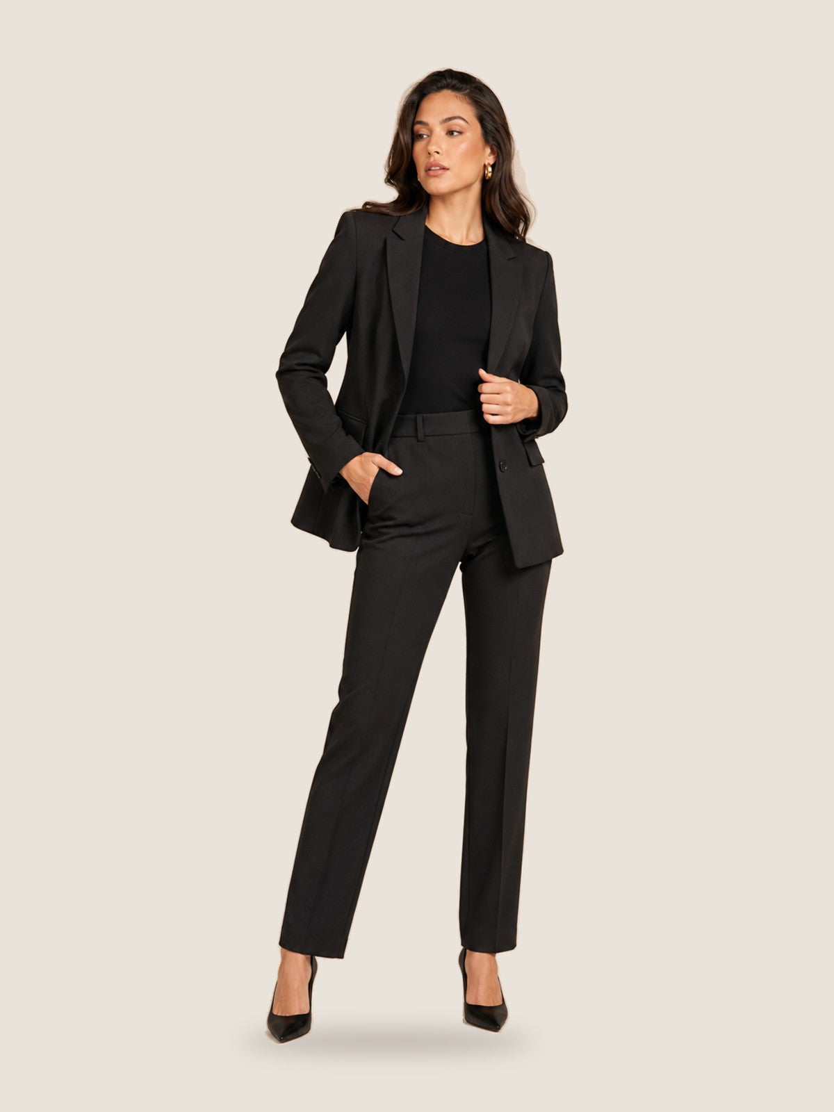 Tweedelig pak met getailleerde blazer voor dames – Nathalie